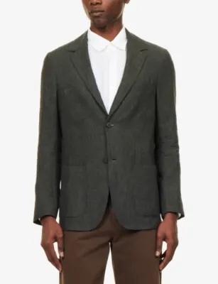 SUNSPEL Single-Breasted Linen Blazer detail 3