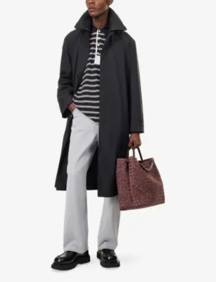 BOTTEGA VENETA Contrast-Collar Technical Wool and Silk-Blend Coat detail 2