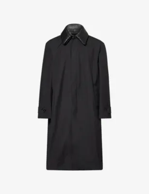 BOTTEGA VENETA Contrast-Collar Technical Wool and Silk-Blend Coat