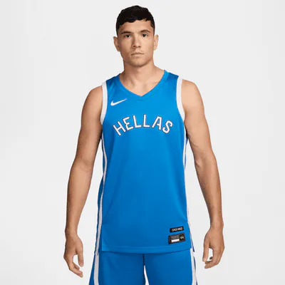 Nike Greece Limited Road Men's Nike Basketball Jersey - Light Photo Blue/White