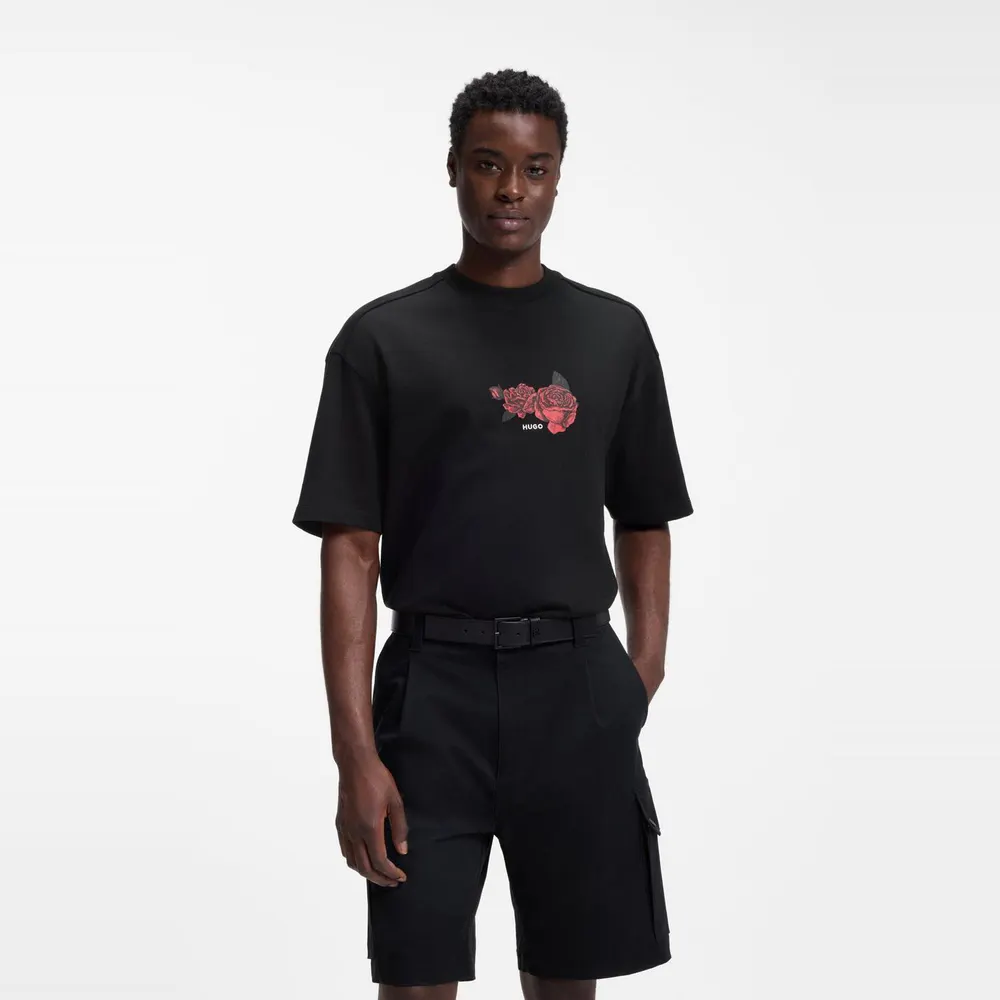 Hugo Mens HUGO Domans Short Sleeve T-Shirt with Artwork Detail detail 2