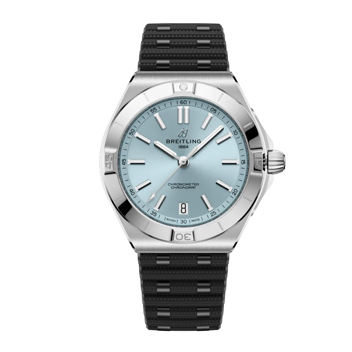 Breitling Chronomat B31 40mm Mens Watch Ice Blue Rubber