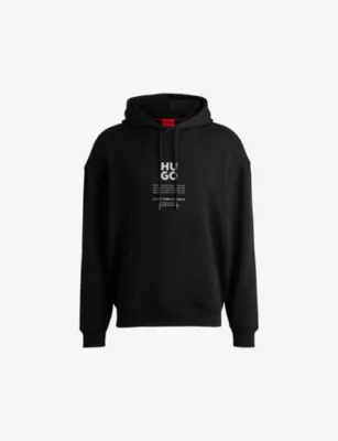 HUGO Flame graphic-print oversized-fit cotton-blend hoody