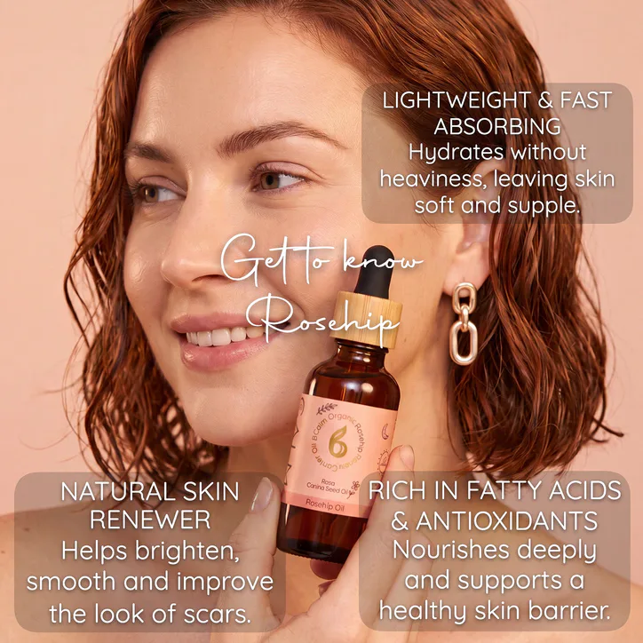 B Calm Organic Rosehip Oil – Nourishing Face & Skin Care Oil – 30ml detail 2