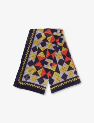 DRAKES Patchwork Printed Silk Bandana Scarf in DARK NAVY – Mens | Scarves | Silk