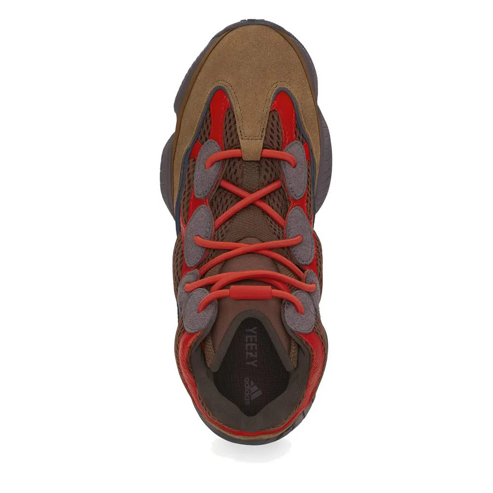 Yeezy Men's 500 High-top Sneakers in Sumac, additional product view 3