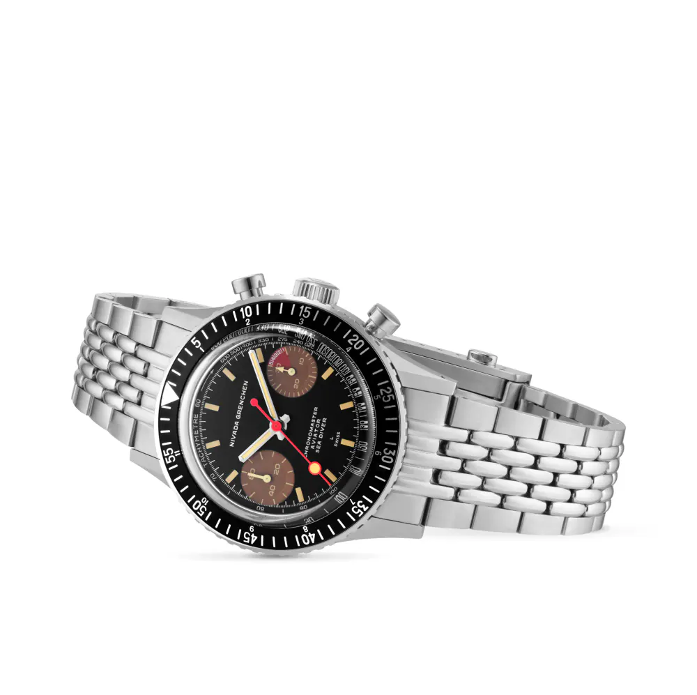 Nivada Grenchen Chronomaster Lollipop Honey 38mm Mens Watch Black in Black, additional product view 2