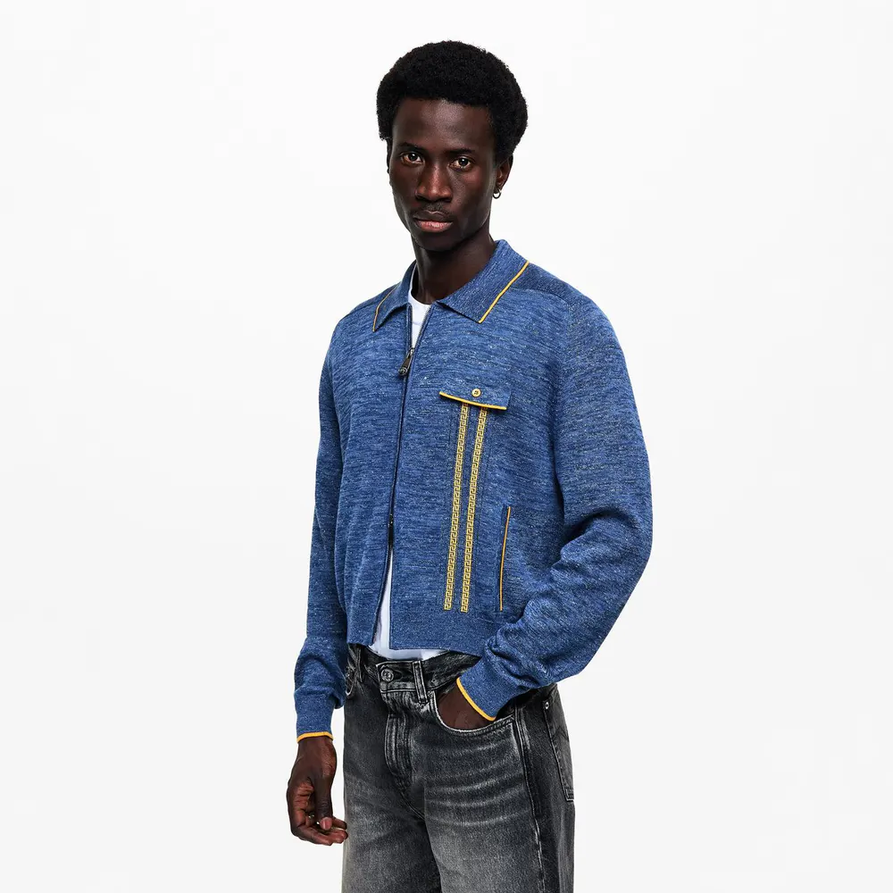 Versace Men's Full Zip Knitted Top detail 3