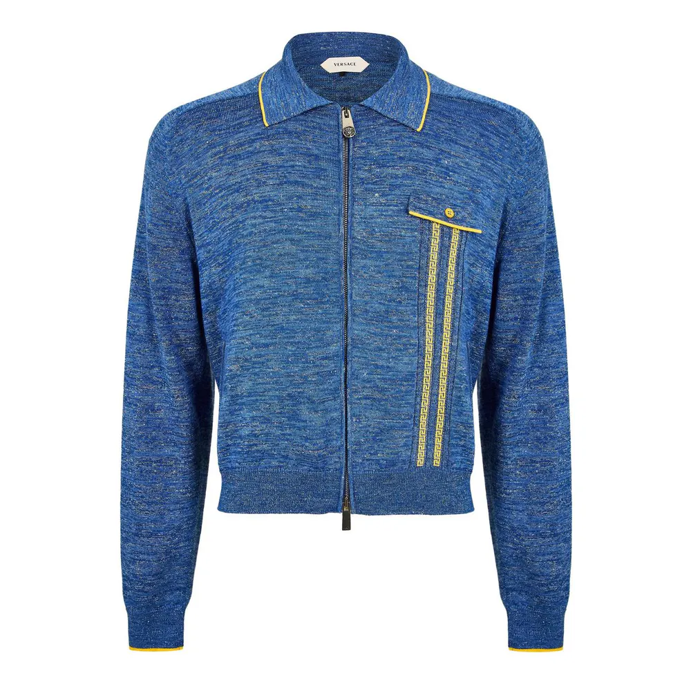 Versace Men's Full Zip Knitted Top