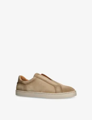 MAGNANNI Laceless Suede Low-Top Trainers - EUR 43.5 / 9.5 UK MEN in Beige, additional product view 3