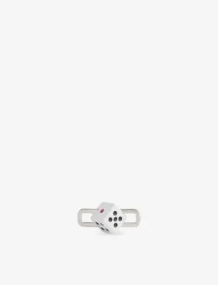 POUBEL Dice Sterling-Silver Enamelled Charm - SILVER in WHITE – Mens | Jewellery | Bracelets
