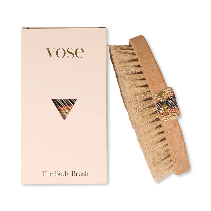Vose 100% Horse Hair Dry Body Brush - Magnolia