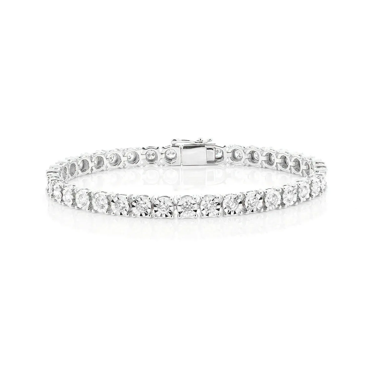 For Him Miracle Diamond Tennis Bracelet in 12pt / 4.15ctw / White Gold / 8.5" – Bracelet