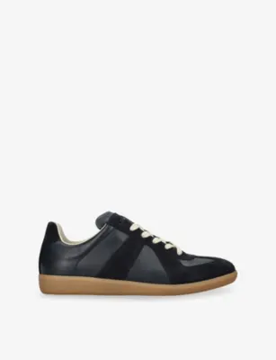 MAISON MARGIELA Replica Panelled Leather Trainers - EUR 39 / 5 UK MEN in Navy – Mens | Trainers | Lace up trainers