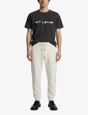 THE KOOPLES Logo-Embroidered Tapered-Leg Cotton-Jersey Jogging Bottoms detail 2