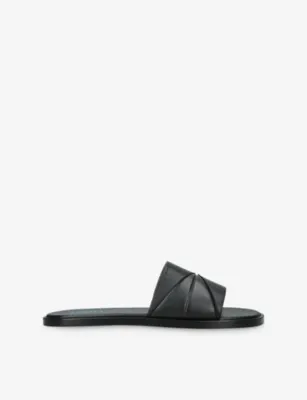 LOEWE Origami Leather Slides - EUR 40 / 6 UK MEN in BLACK – Mens | Sandals | Sliders & flip flops