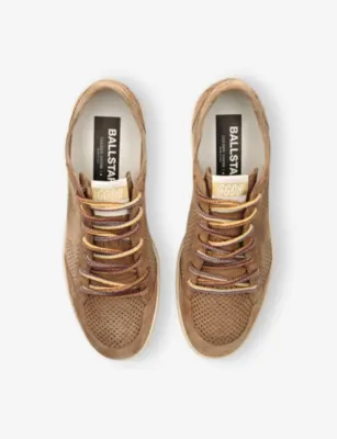 GOLDEN GOOSE Men’s Ball Star Perforated Suede Low-Top Trainers - EUR 45 / 11 UK MEN in MID BROWN, additional product view 2