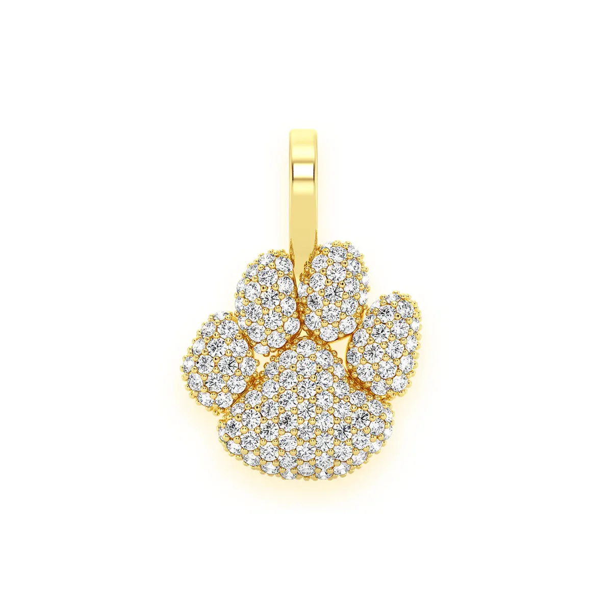 For Him Dog Paw Diamond Pendant in Yellow Gold / Natural Diamond – Pendant