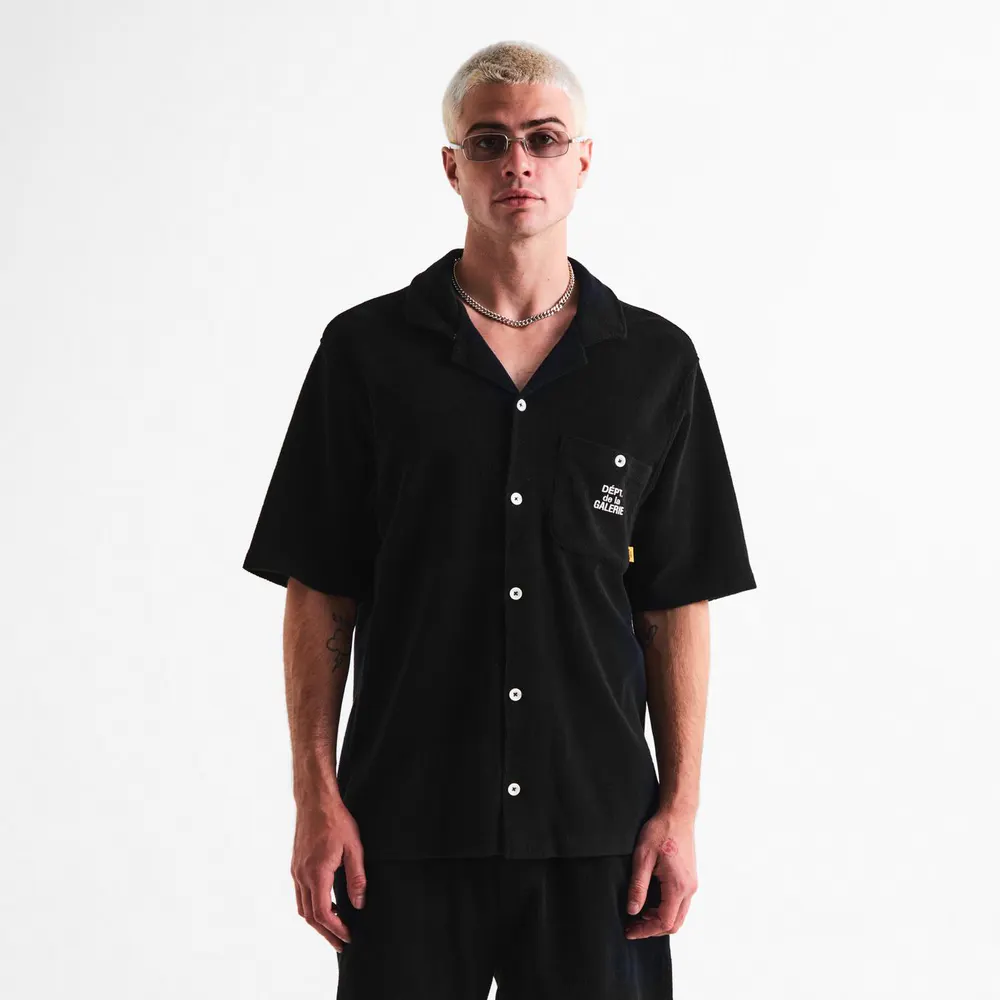 Gallery Dept Men's Plain Short Sleeve Shirt in Black, additional product view 3