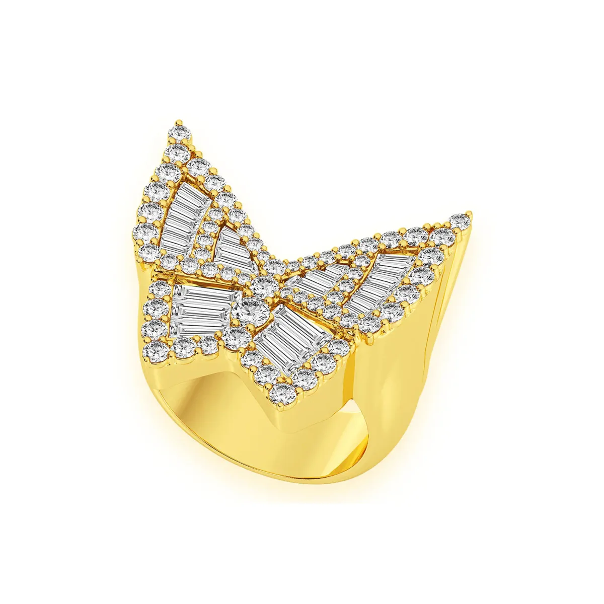 For Him Butterfly Baguette Signet Ring in Rose Gold / Lab Grown Diamond – Ring