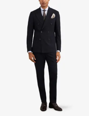 REISS Belmont Regular-Fit Double-Breasted Stretch-Woven Blazer detail 2