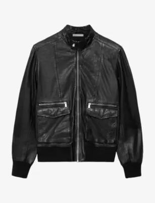 ALLSAINTS Hiro Zip-Up Leather Bomber Jacket