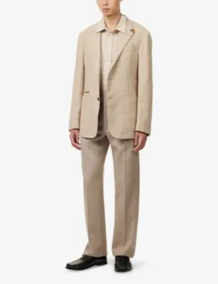 DUNHILL Houndstooth Single-Breasted Wool Jacket detail 2