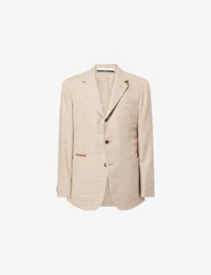 DUNHILL Houndstooth Single-Breasted Wool Jacket