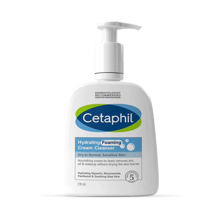 Cetaphil Hydrating Foaming Cream Cleanser Face Wash 236ml