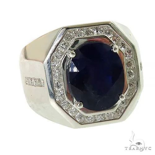 MARYAM - For Him SILVER Azure Majesty Oval Sapphire Ring .925 Silver 69622 in 10 – Ring