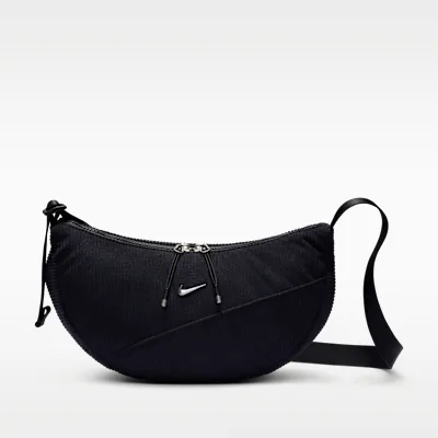 Nike Aura Crescent Cross-Body Bag (4L) - Black/Black/MT SILVER BRL