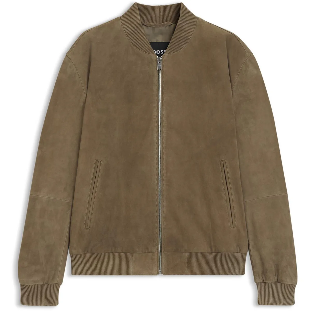 Boss Men's BOSS Suede Long Sleeve Leather Jacket