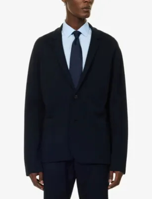 EMPORIO ARMANI Single-Breasted Knitted Travel Jacket detail 3
