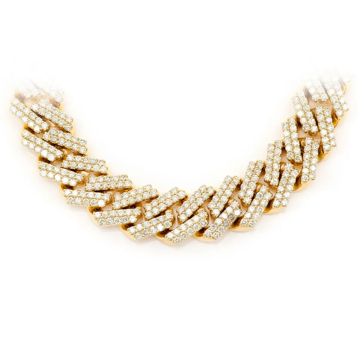 For Him Raised Cuban Diamond Necklace in 13mm / 28.25ctw / Yellow Gold / 22" – Necklace