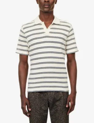 PERCIVAL Moore Open-Collar Cotton-Blend Polo Top detail 3