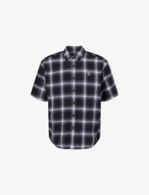 A BATHING APE One Point Plaid-Print Cotton-Blend Shirt