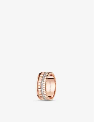 BOUCHERON Quatre Radiant Edition rose-gold and 0.24ct diamond ring - 49mm in PINK, additional product view 3