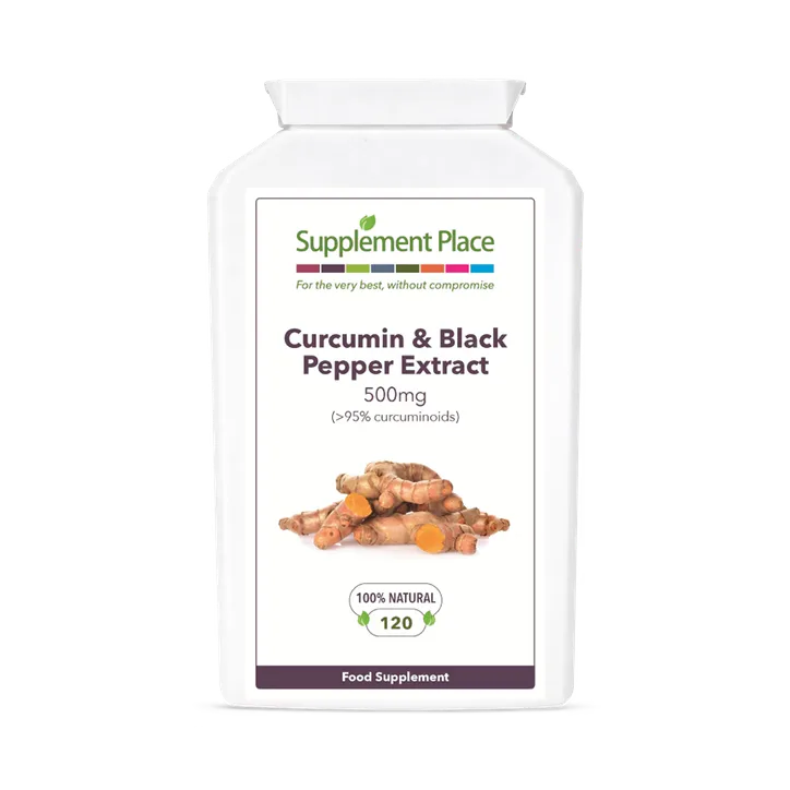 Supplement Place Curcumin & Black Pepper Capsules | 500mg | 95% Curcuminoids | 120 Capsules