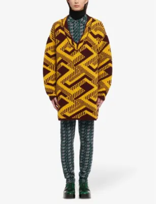 PRADA Shetland geometric-pattern wool jumper detail 2