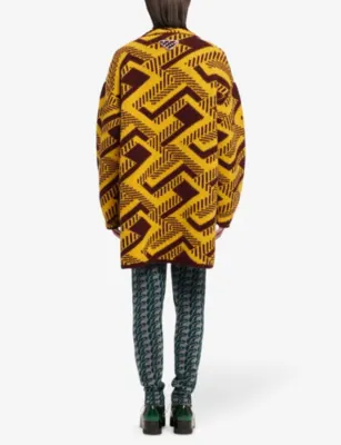PRADA Shetland geometric-pattern wool jumper detail 3