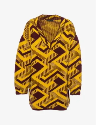 PRADA Shetland geometric-pattern wool jumper