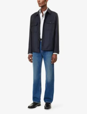 CORNELIANI Travel Pointed-Collar Virgin-Wool Overshirt detail 2