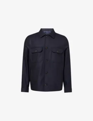 CORNELIANI Travel Pointed-Collar Virgin-Wool Overshirt