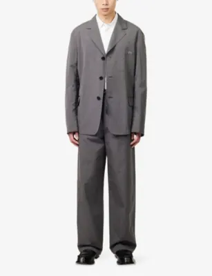 LOEWE Anagram-Embroidered Cotton-Blend Trousers detail 2
