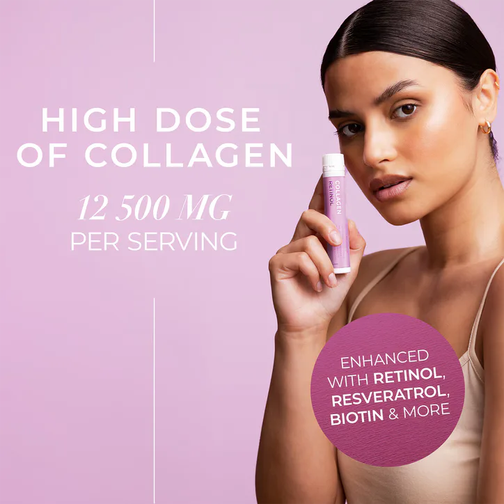 Swedish Collagen Retinol 25ml Shot 12500mg Blueberry Flavour30 Serving, additional product view 2