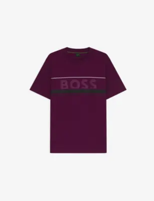 BOSS Brand-Print Short-Sleeve Cotton T-Shirt