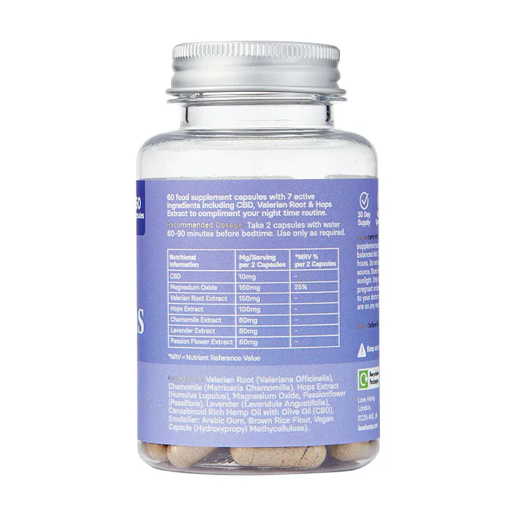 Love Hemp Sweet Dreams 300mg CBD Cold Press 60 Capsules, additional product view 2