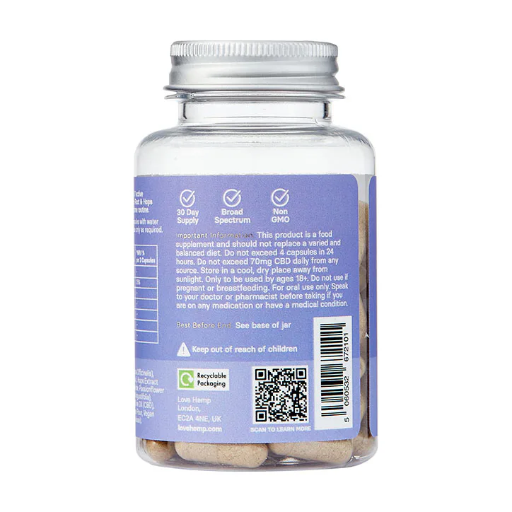 Love Hemp Sweet Dreams 300mg CBD Cold Press 60 Capsules, additional product view 3