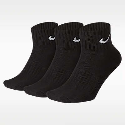 Nike Cushioned Ankle Socks (3 Pairs) - Black/White in Black/White – Nike men's and unisex