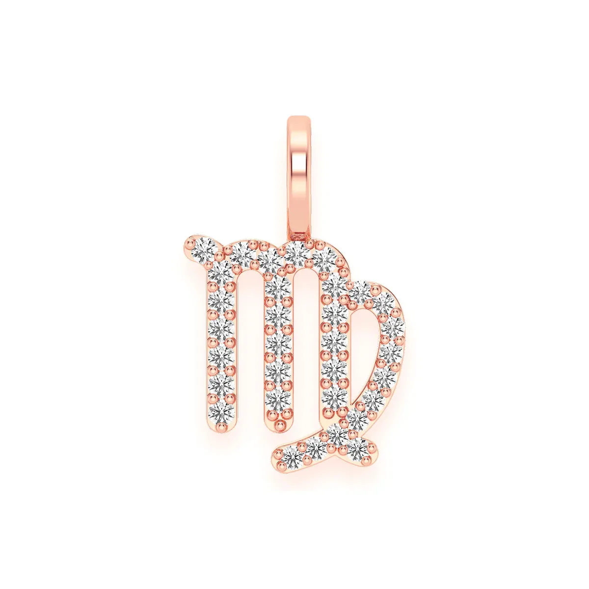 For Him Astrology Zodiac Diamond Pendant in Virgo / Rose Gold / Natural Diamond – Pendant